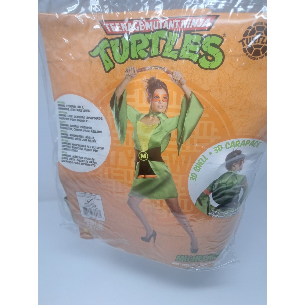 Rubies TMNT Michelangelo Female Kimono Adult Costumeโ Green Orange 887255 Large